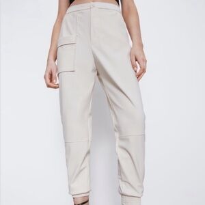 ZARA Power Stretch Cream Utility Jogger Pants